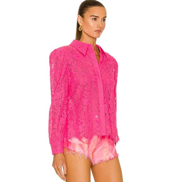 L'Agence Jenica Lace Blouse in Rose size M medium - Picture 2 of 6